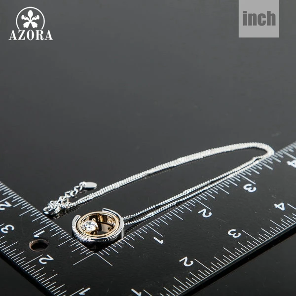 Классическое ожерелье AZORA TN0075 с белым золотом и австрийским кристаллом|crystal pendant