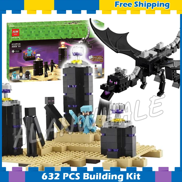 

632pcs My World The Ender Dragon Shadow Sand Island 10178 Model Building Blocks Toys Bricks Compatible with Lego Minecrafted