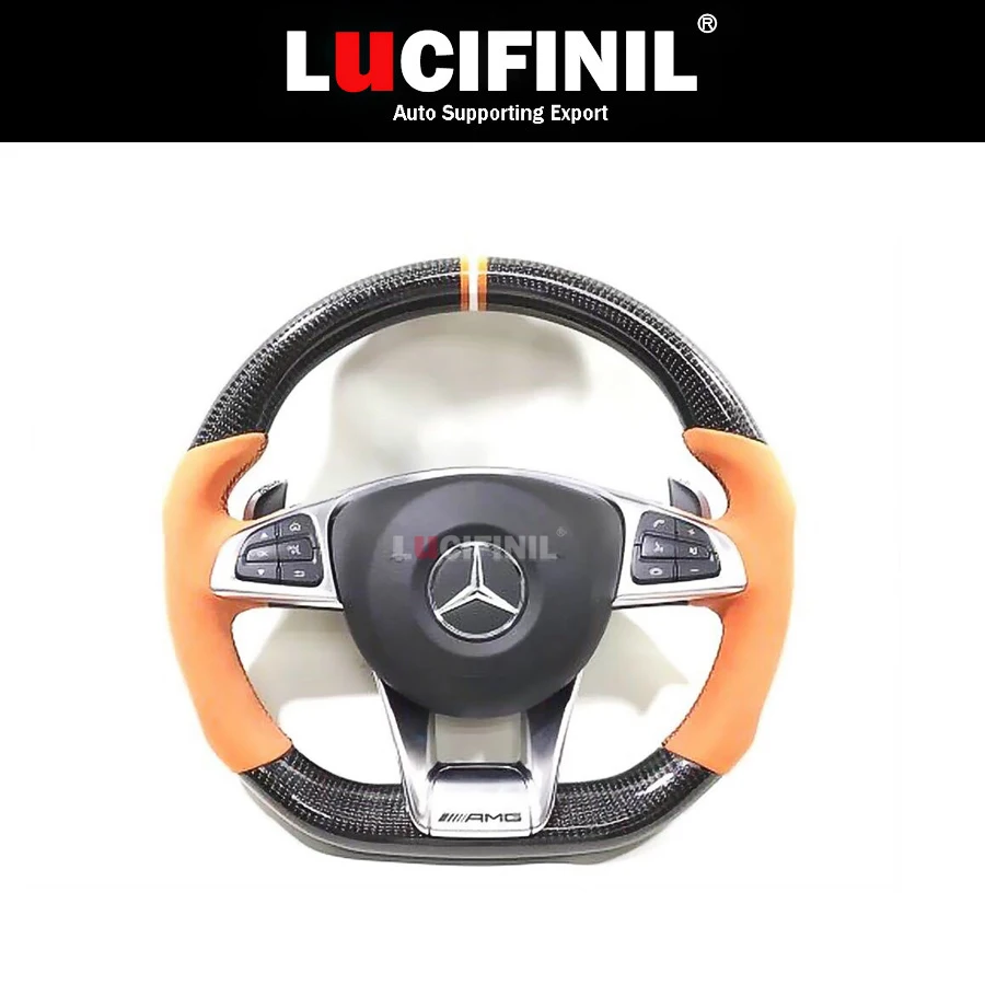 LuCIFINIL Mercedes Steering Wheel Carbon Fiber, Iron,Super Dimensional
