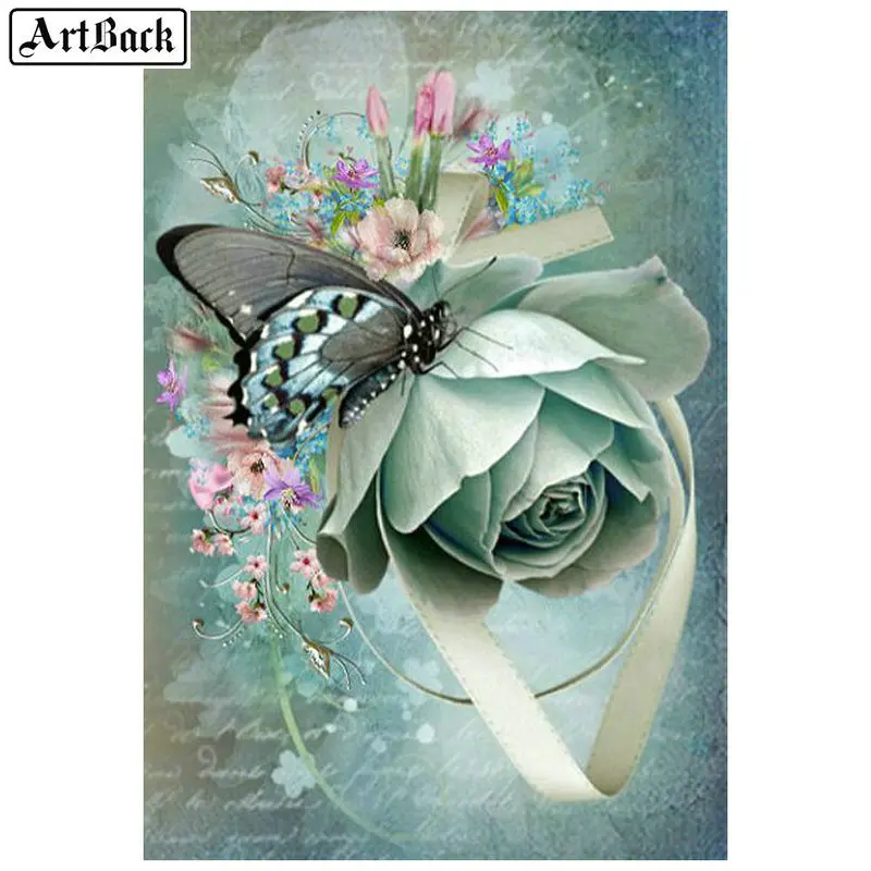 ArtBack 5d diy Алмазная картина цветок полностью квадратная 3D Бриллиантовая мозаика