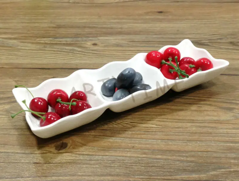 Ceramic rectangular chip and dip dish, Apero serving plate, dish with