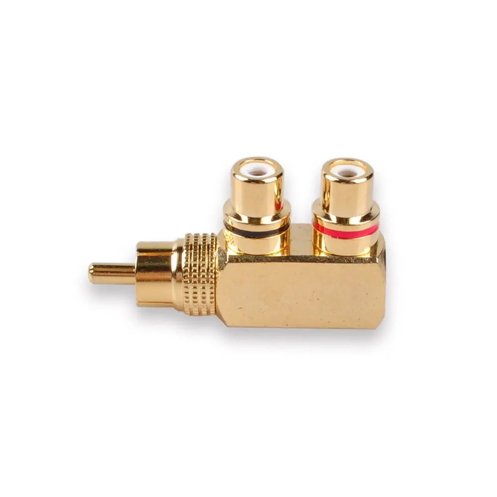 10x RCA Plug Male To RCA Jack Female Adapter Right Angle Connector Gold Plated