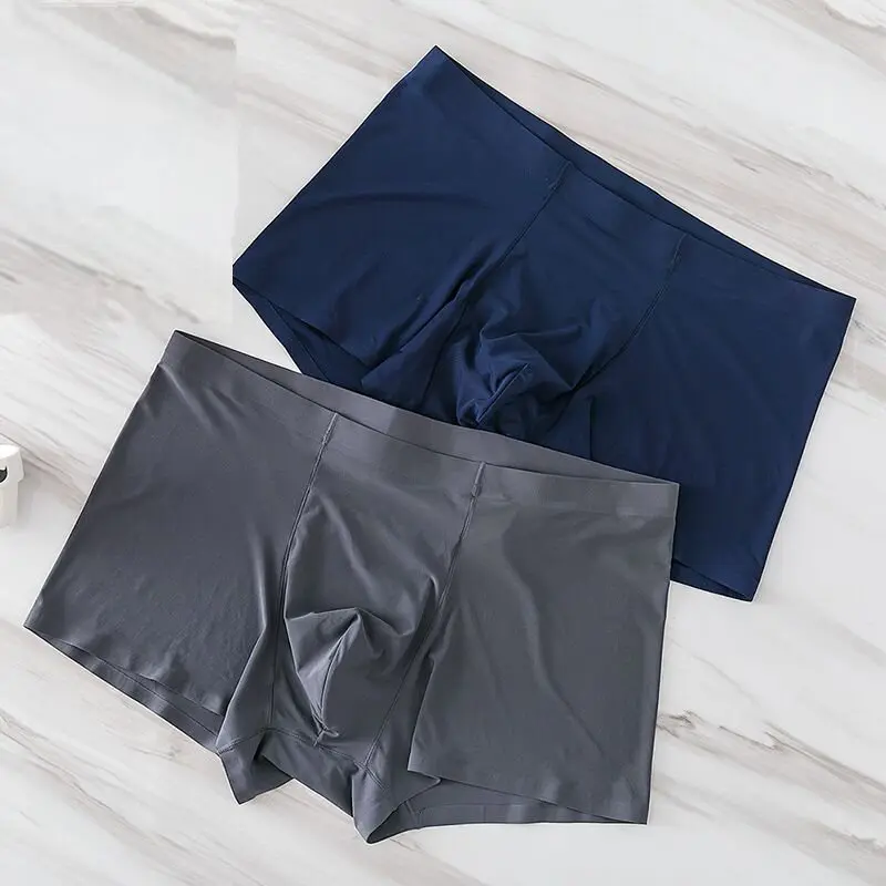 

Men Boxers Seamless Silk Antibacterial Boxers Underwear Spandex Plus size Sexy Male Men's Underpants Cueca Boxers Homme