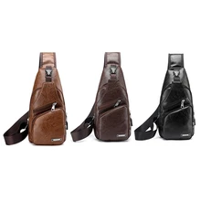 Мужская мода через плечо с одной лямкой сумка USB для спорта на открытом воздухе повседневные нагрудные сумки