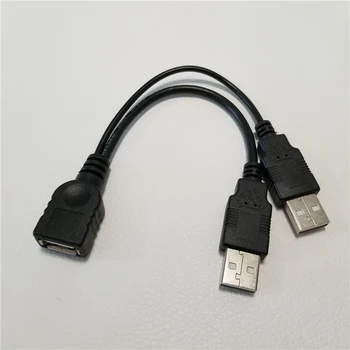

10pcs/lot Dual 2 Port USB 2.0 Data + Power A Male to Female Y Splitter Adapter Cable Cord 15cm for Portable HDD SSD Enclosure