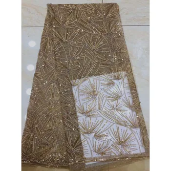

Graceful wedding/party French net lace fabric with sequins for sewing HNZ238(5yards/lot) free shipping