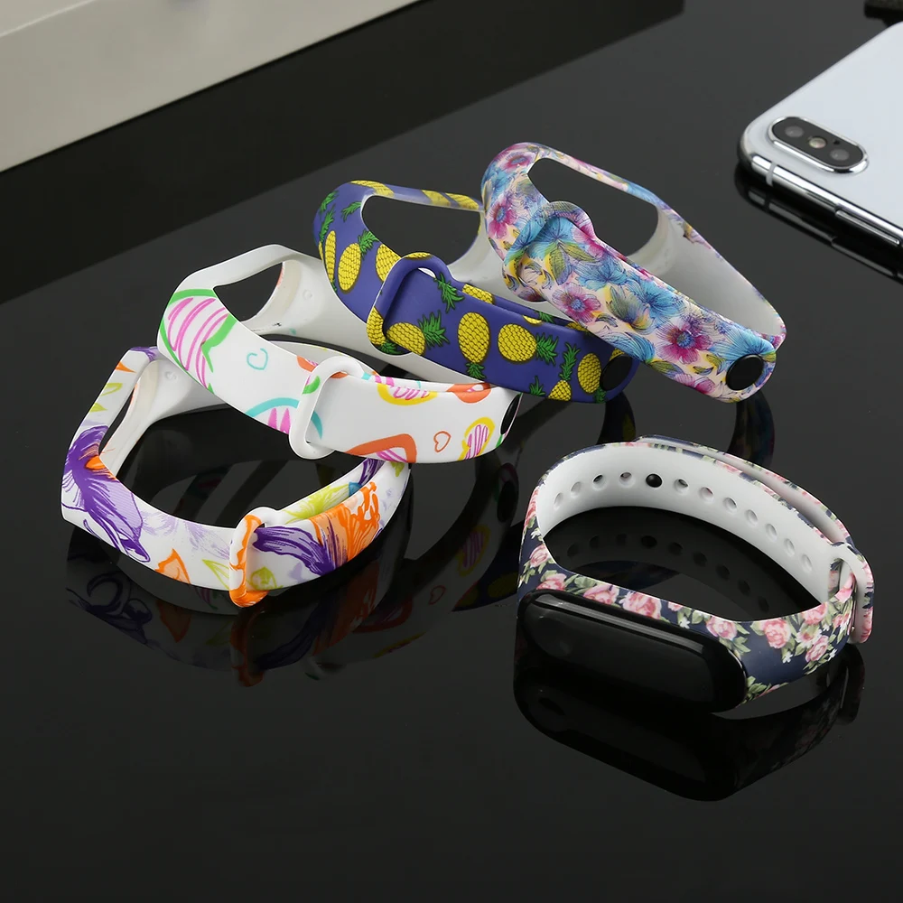 Оригинальные красочные умные аксессуары для Xiaomi Mi ремешок 3 ремешок водонепроницаемый спортивный силиконовый наручный ремешок на замену