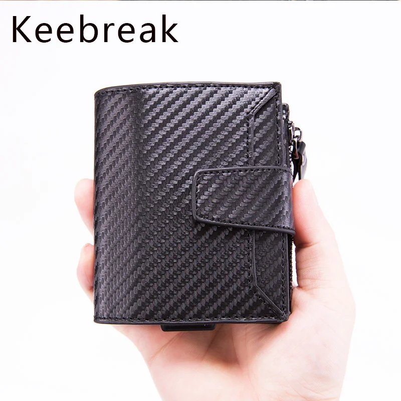 Мужской умный волшебный бумажник KEEBREAK с защитой от фридов кожаный кошелек