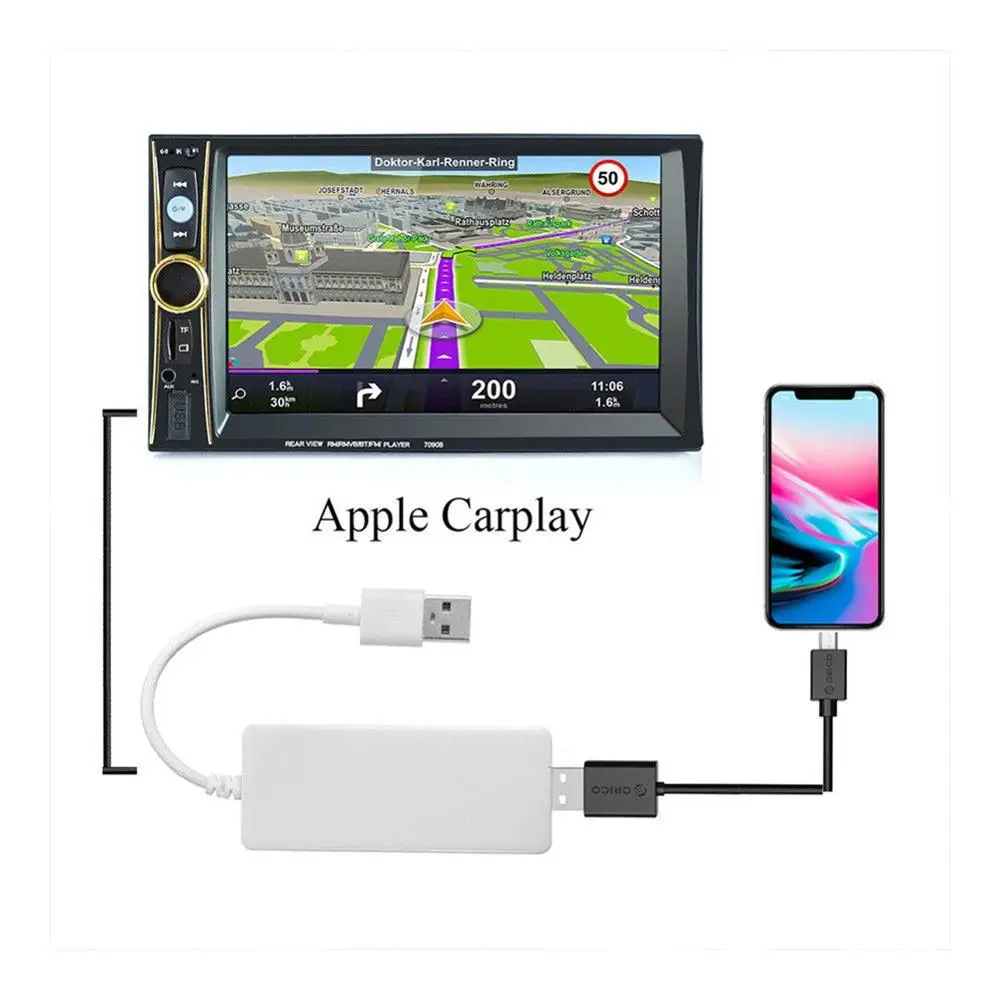 Горячая Портативный Carplay ключ дисплей USB адаптер Авто смартфон ссылка приемник карта/музыка/навигация для Android для IPhone