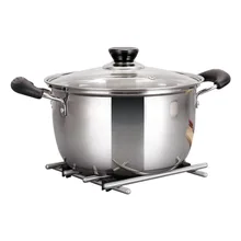 Stainless steel soup pot double ear arc cooker soup gas furnace induction cooker suitable for Korean pot