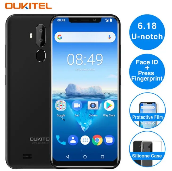 OUKITEL C12 Pro MTK6739 4 ядра 6 18 дюйма Android 8 1 OTA 2 ГБ Оперативная память 16 Встроенная 8MP