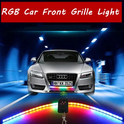 

12V Car Angel Eye led RGB Strobe Warning Police light Car Truck Flashing Firemen led Flexible Front Grille Network light strip