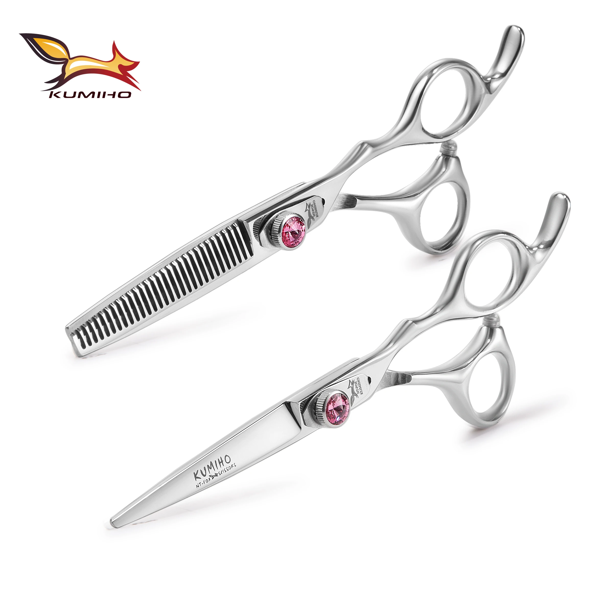 

KUMIHO F2BS-60 hair scissors kit 9cr13 stainless 6inch 2 colors screw available cutting and thinning scissors free shipping