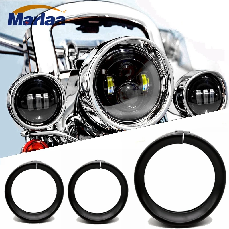 Marlaa Visor Style 4.5 inch fog light Trim Ring 7 Inch Headlight Trim