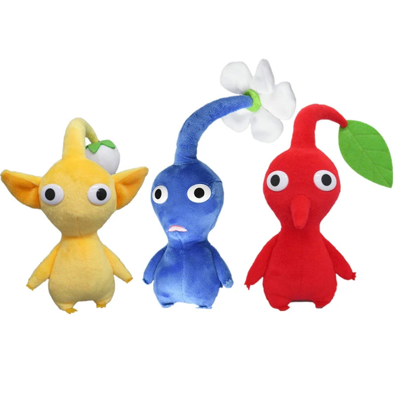 19 新ピクミンゲームぬいぐるみ人形赤青黄色の花ぬいぐるみpeluche人形 18 センチメートル 3 ピース ロット Aliexpress