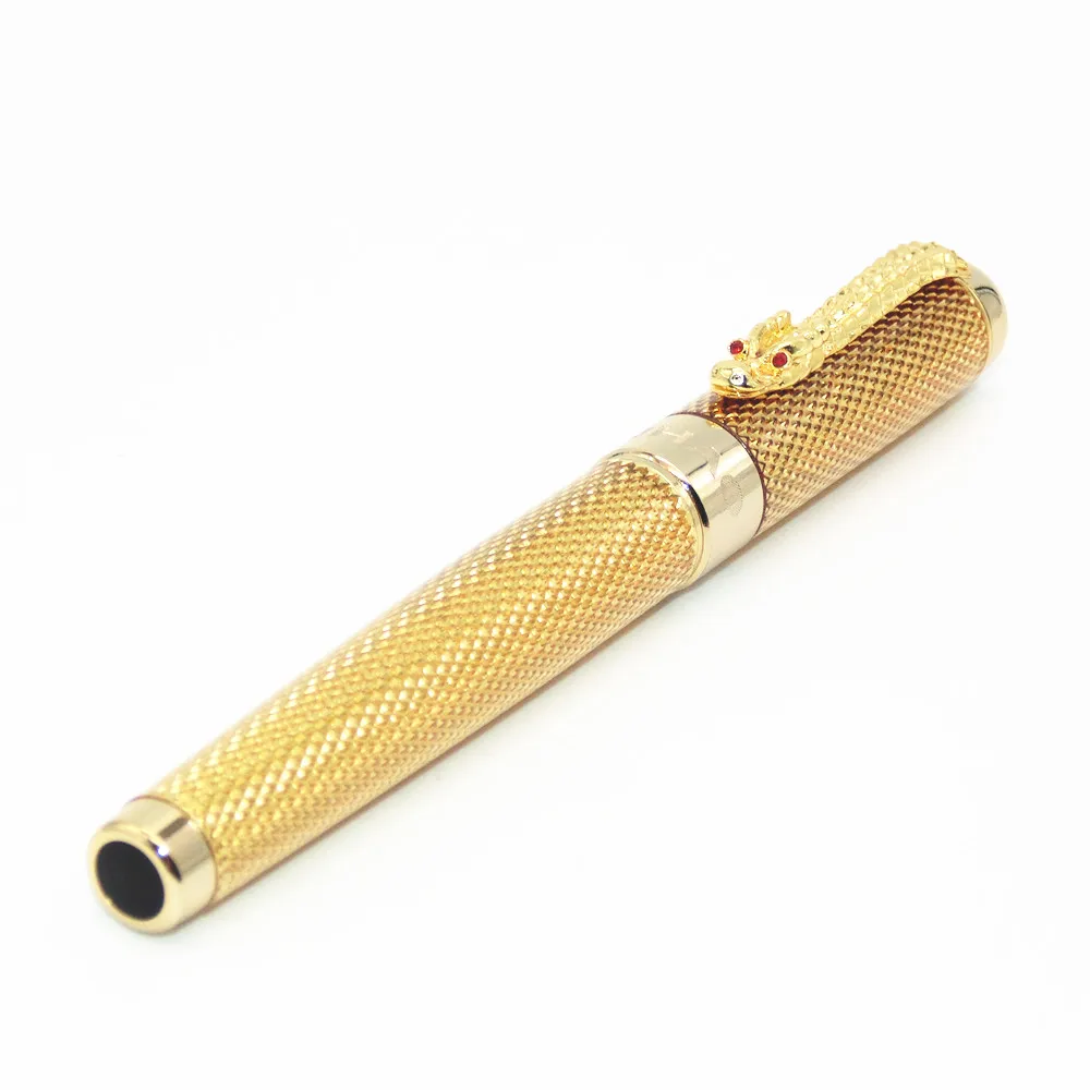 JINHAO Роскошные шариковые ручки дракона яркие золотые квадраты линия цилиндр