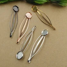 Античная Бронза/золото/серебро/черный кабошон 12 мм Pad Винтаж заколки для волос Бобби заколки, DIY Hairgrips Jewelry Интимные аксессуары