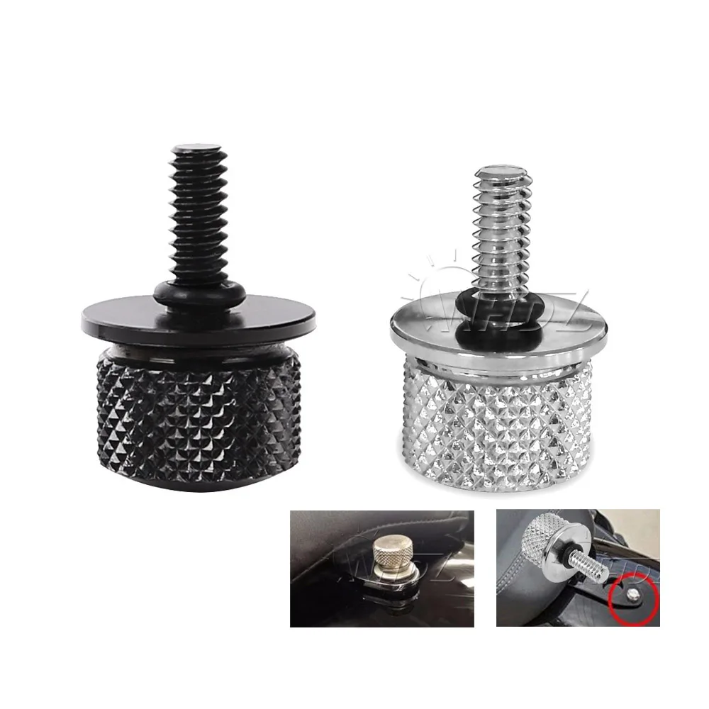WHDZ Thread Black Billet Seat Quick Mount Bolt Screw Cap Aluminium Seat Screw For Harley Softail Sportster 1996-2015 (2)