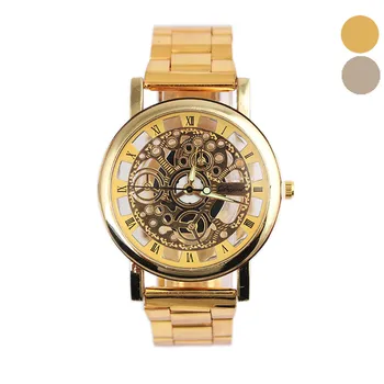 

Men's watch clock top brand sports Fashion casual Simple quartz business Steel Strip Mechanical Gear Luxury noble gold watch H5