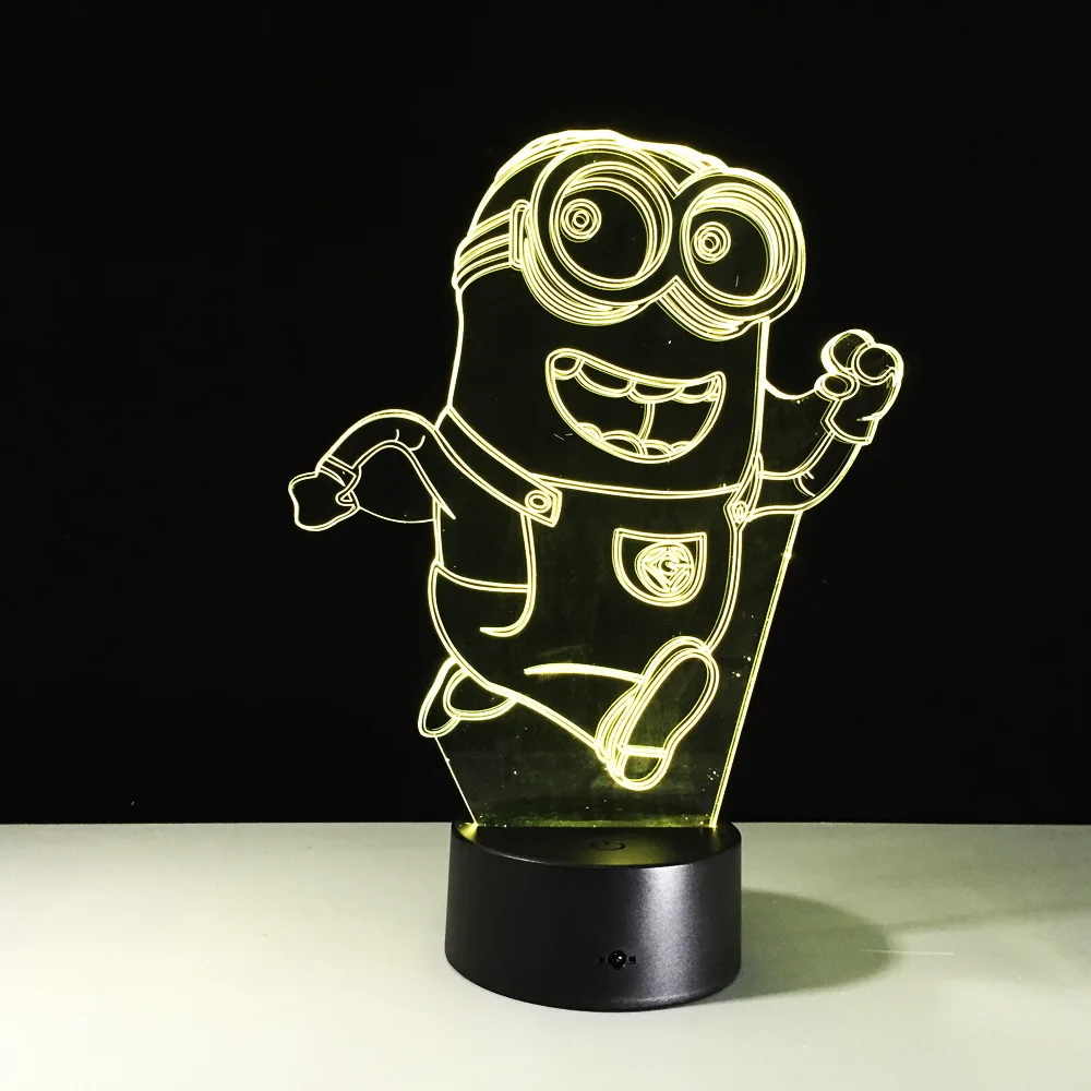 

Novelty Minions Stuart Kevin 3D LED Night Light 7 Color Changing Remote Control Table Lamp for Kids Gift Home Decor