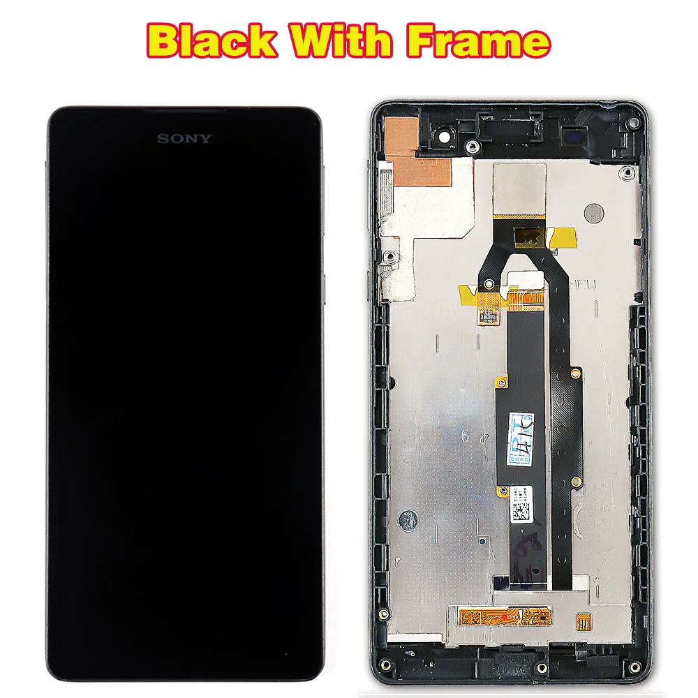 SONY Xperia E5 F3311 F3313 5,0 дюймов 1280*720 ЖК-дисплей кодирующий преобразователь сенсорного экрана в сборе рамка с бесплатными инструментами из закаленного стекла - Цвет: Black and Frame