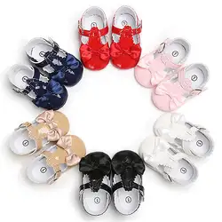 6 цветов Брендовая обувь для девочек искусственная кожа, для новорожденных обувь для девочек для тех, кто только начинает ходить, платье