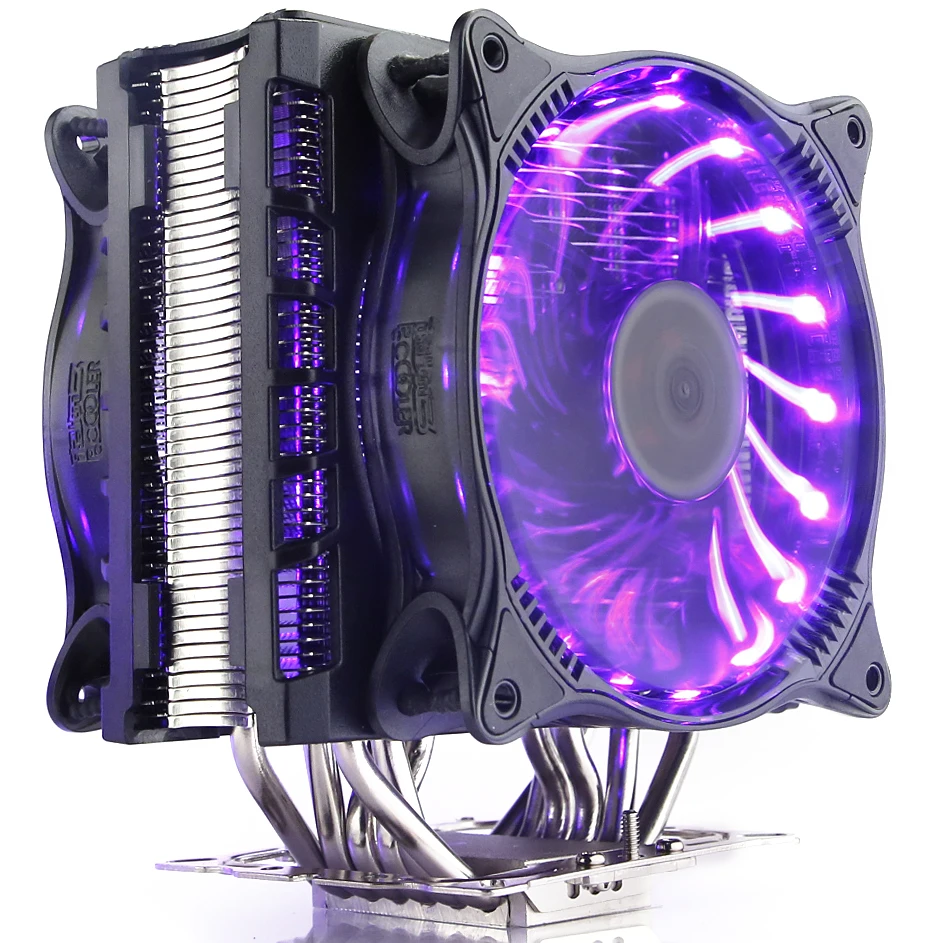 PCcooler CPU cooler 6 heatpipes 4pin 12cm RGB fan computer PC AMD AM2 AM3 FM1 FM2 Intel 775 1151 115X 2011 cpu cooling radiator 1 piece jonsbo fr 201p 120mm pc case cooler cpu fan radiators computer cooling fan led light 4pin pwm for intel amd diy mod