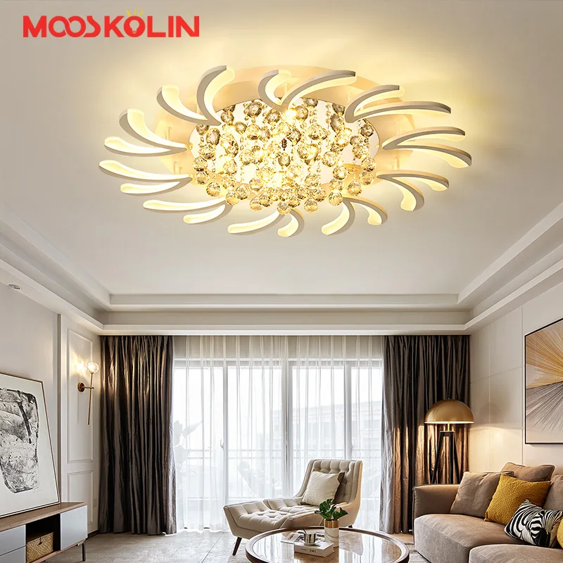 

New Modern LED Crystal Chandeliers For Living Room Bedroom Dining Room Acrylic Indoor Home Lighting Fixture Lustres De Cristal