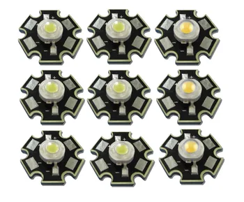 

50pcs/lot High Power 1W 3W Cool / Warm White 3500K 6500K 10000K LED Bulb Chip Crystal Diodes Light With 20mm AL Star Base