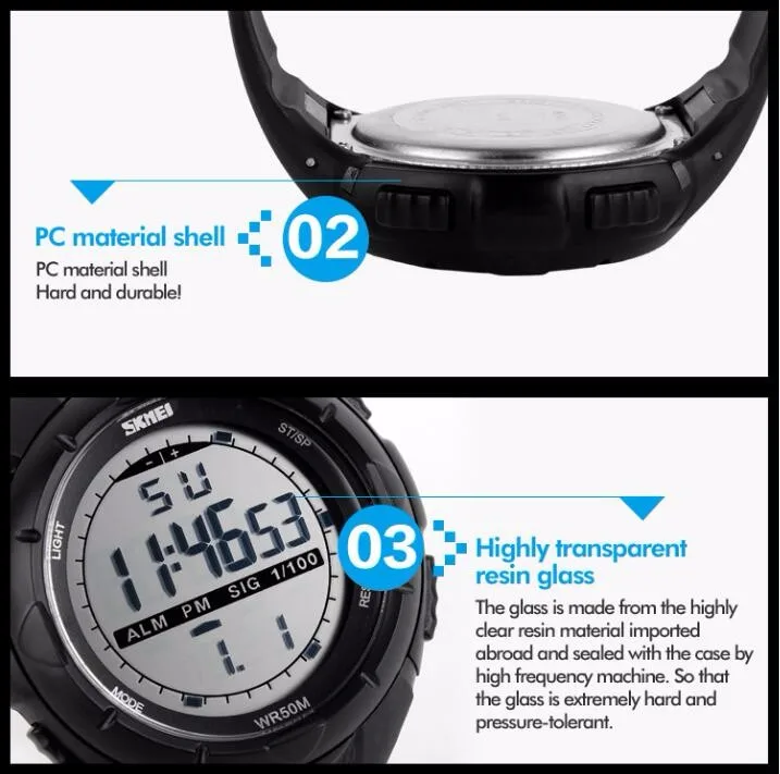 Горячие SKMEI Роскошные Брендовые мужские спортивные часы для дайвинга 50 м цифровые светодиодные военные часы мужские модные повседневные электронные наручные часы