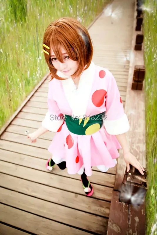 K ON! Кимоно Hirasawa Yui в горошек юката платье Униформа костюмы для косплея|uniform boot|costume