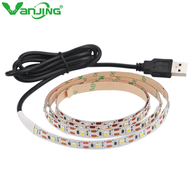 Светодиодная лента 5 в постоянного тока USB 3528 SMD 50 см 1 м 2 RGB холодный теплый белый