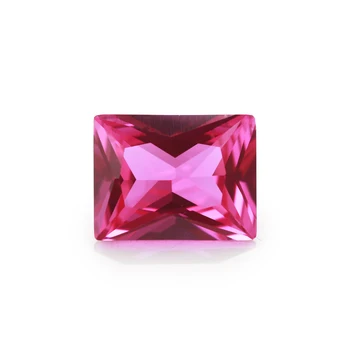 

50PCS 3x5~8x12mm Rectangle Shape Loose Stone Light Red stone synthetic corundum stone for jewelry 3# color Machine Cut