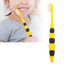 Ручная зубная щетка Детская Мягкая зубная щетка для волос детская Милая зубная щетка инструмент для ухода за полостью рта(желтая Пчелка) бамбуковая зубная щетка