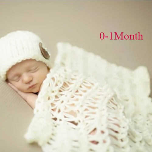 От 0 до 4 месяцев, Детский костюм новорожденного ребенка, наряд, вязаная шапочка, одеяло, детская шапка для фотосессии - Цвет: 1 month