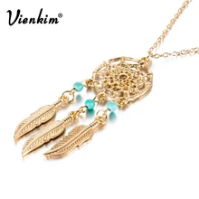 Vienkim 2018 nueva moda Retro cadena Lariat Bar Collar Bohemia Tassels pluma Collar joyeria collier mujeres