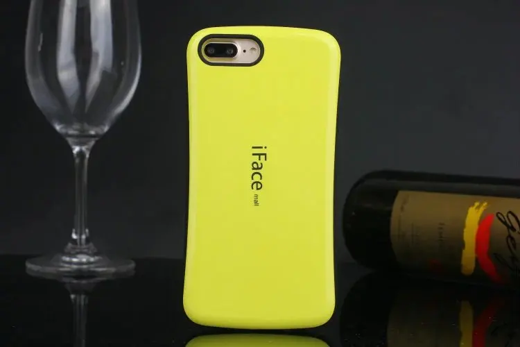 Милый iFace первый для iphone 7 cace гладкий глянцевый силиконовый чехол для телефона задняя крышка для iphone XR XS Max X 10 8 7 6S Plus coque - Цвет: yellow
