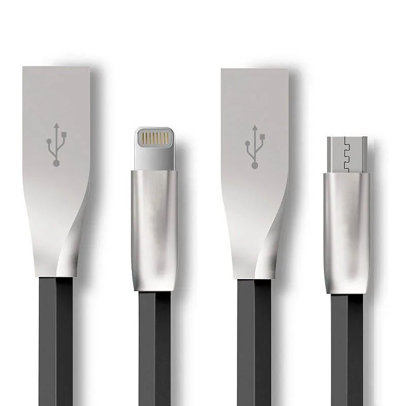 

3D Zinc Alloy Fast Charging Data Sync Micro USB Cable Charger for IPhone Iphon 6 6s 7 Plus 5s 5 5c SE I6 IPad Mini Samsung HTC