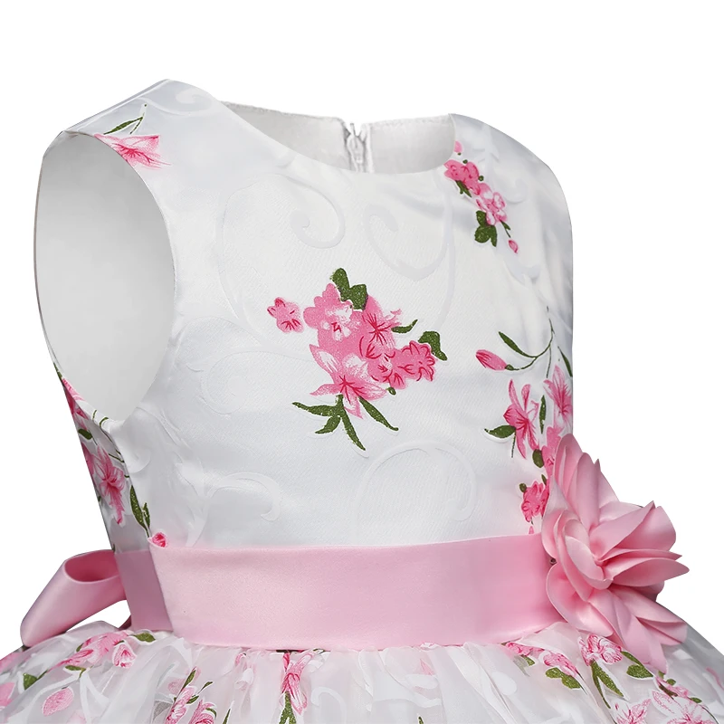 Платье с цветочным узором для девочек платья принцессы для маленьких девочек от 3 до 8 лет, свадебные вечерние платья для подростков, Vestidos Infantis, детская одежда с цветочным рисунком для девочек