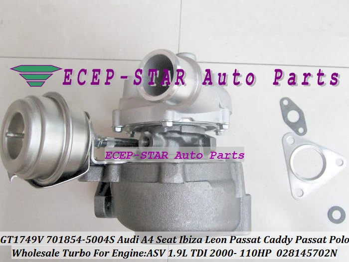 GT1749V 701854 701854-5004S 028145702N Turbo Turbocharger For AUDI A4 A6 Seat Cordoba Ibiza Leon Vw PASSAT Caddy Passat Polo 2000- ASV 1.9L TDI 110HP (5)