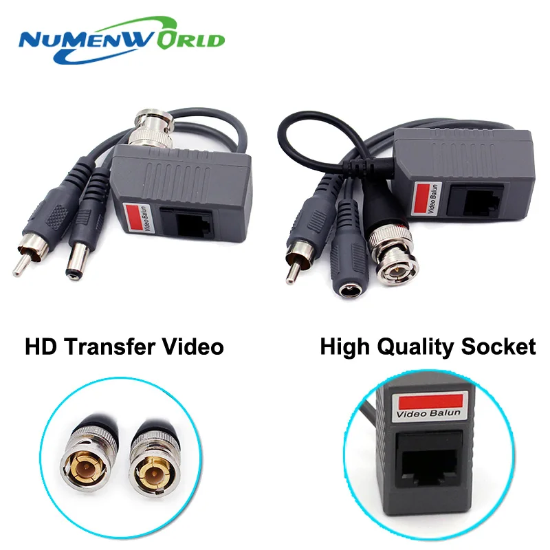 Горячие UTP CCTV BNC Видео Balun power Пассивный Rj45 POE Power видео аудио 3 в 1 трансивера системы