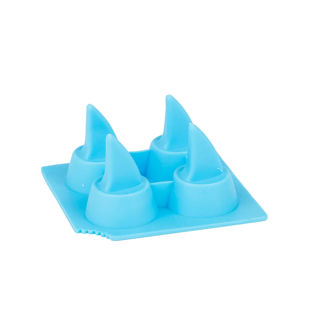 1 шт. инструменты для мороженого 3D куб лето ручной работы DIY 4 отверстия Ледогенератор формы акулы в форме плавника Силиконовый поднос для льда кухонные аксессуары