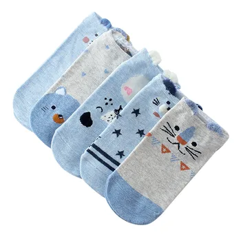 

Fashion Cartoon Character Cute Short Socks Women Harajuku Cute Animal Print Ankle Socks Hipster Funny Socks Female 5 Pairs#B