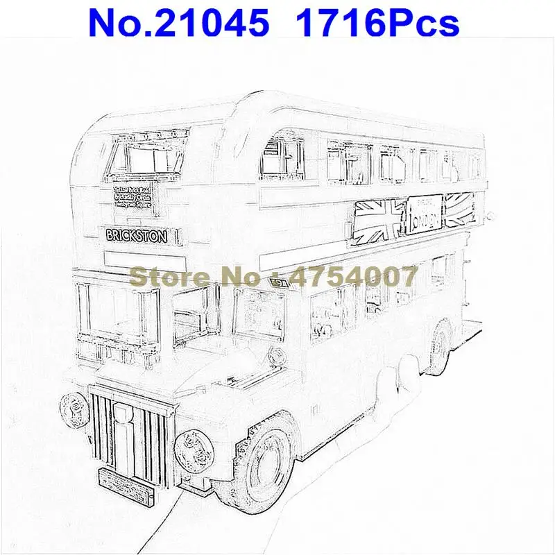 

1716pcs city technic series the london bus building block 10258 Toy