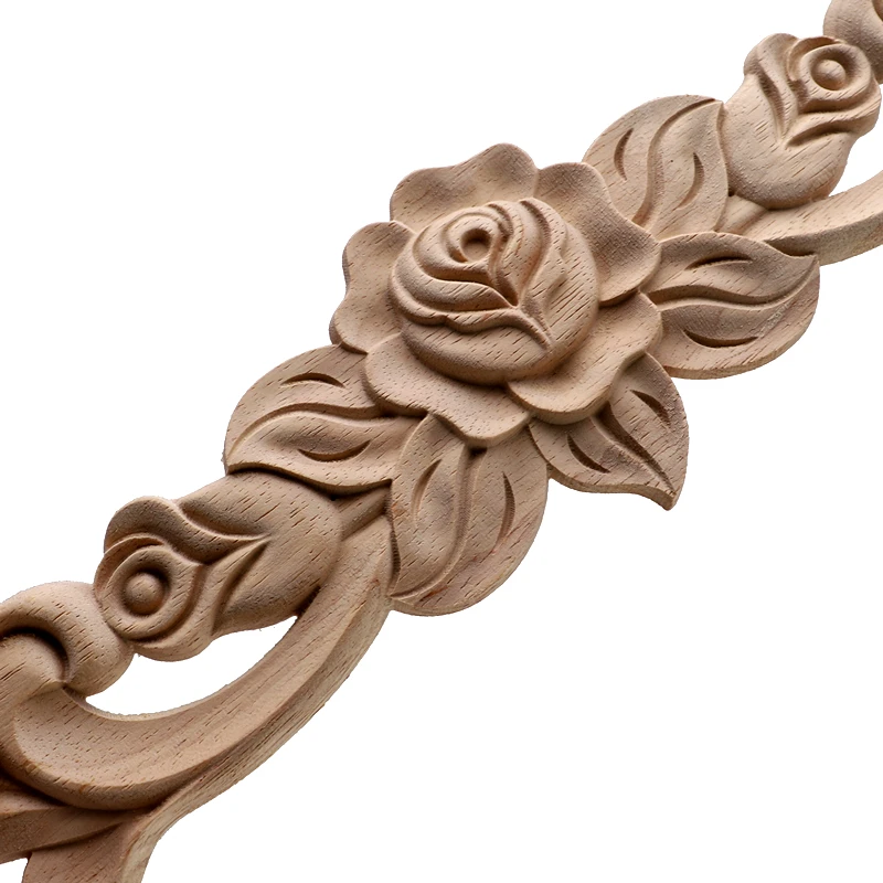 The Unpainted Wood Carving Stamp Applique Decorative Crafts Furniture Closet Door Frame Ornament Crafts Resin Crafts Wooden Figurine Crafts Glass Fruit Pendants