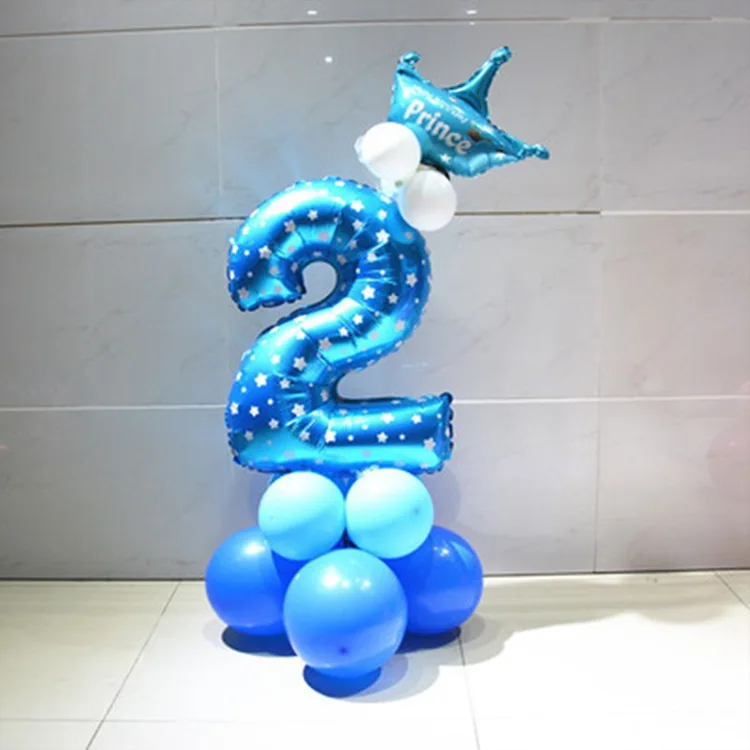 LAPHIL, 15 шт., на 2-й день рождения, голубые, розовые конфетти, воздушные шары для мальчиков и девочек, с надписью «I AM TWO Happy», 2 года, на день рождения, украшения для детской вечеринки - Цвет: 10