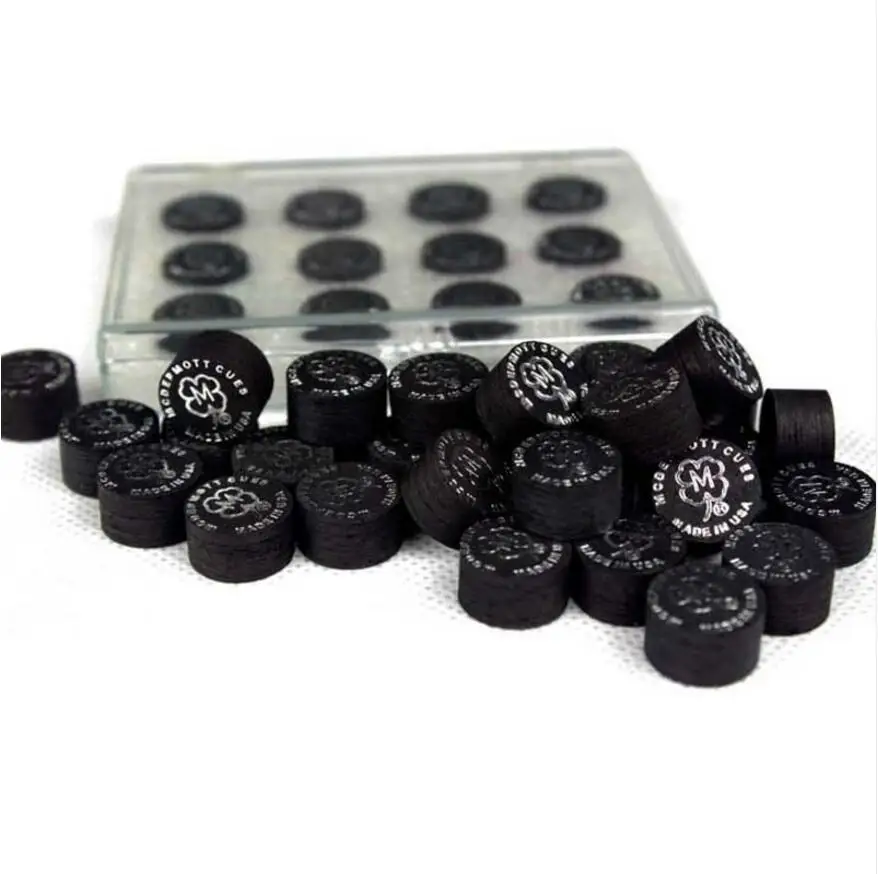 

New Arrival High Quality 10 Pieces/lot S Type Black Pool Cue Tips 14mm Durable Tips Billiard Accessories Professional China 2019