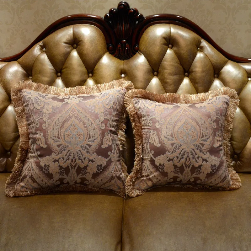 Элегантный чехол для подушек, роскошный жаккардовый чехол для дивана с кисточками, Декоративные Чехлы для подушек, цветочные чехлы для дома, автомобильные чехлы Almofada Cojines