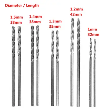 

10Pcs HSS White Steel Twist Drill Bit Set 1-1.5mm For Electric Grinding Drilling