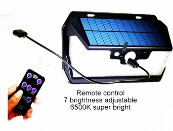 

55 LED 900lm Solar Light remote control radar smart 3 side lighting Energy Saving Motio IP camp street wall lamp yard ca